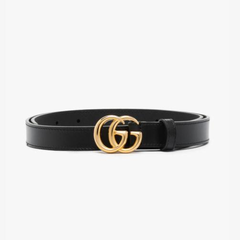 Gucci GG Marmont 黑色细腰带