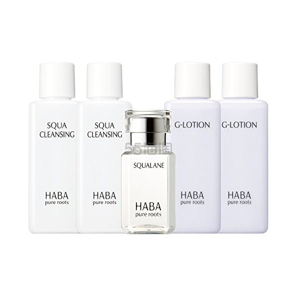 3件9.3折！【中亚Prime会员】HABA 角鲨烷护肤套装5件套（G露20ml*2+鲨烷美容油15ml*1+卸妆油20ml*2）