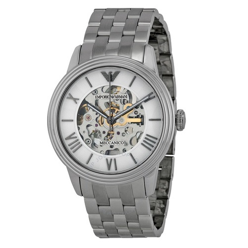 【55专享】Emporio Armani 安普里奥·阿玛尼 Meccanico 系列 银色男士气质腕表 AR4672
