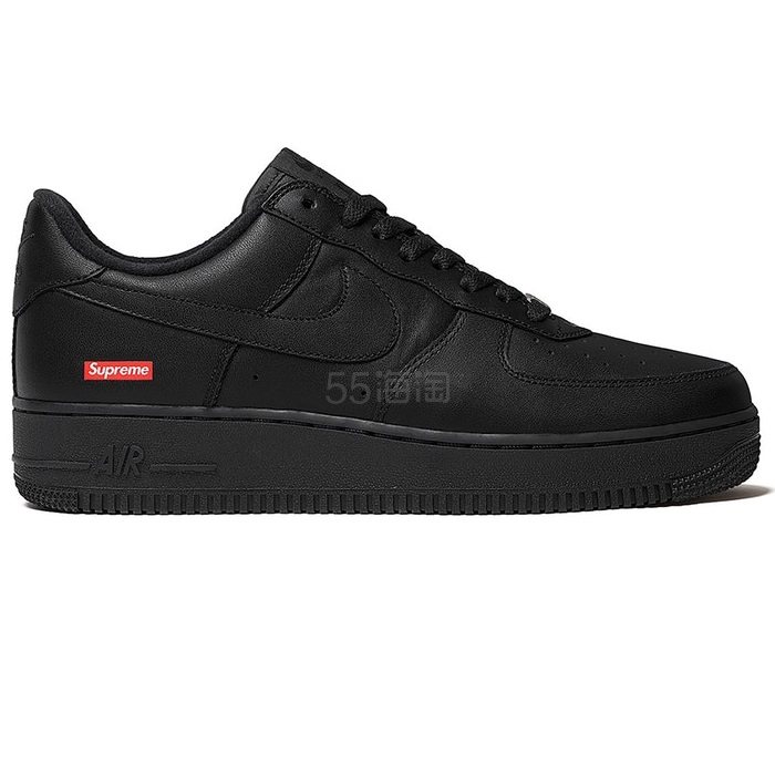 Nike Air Force 1 X Supreme 联名黑色空军1号低帮鞋