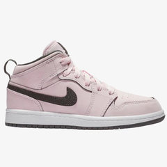 乔丹 Air Jordan 1 Mid 中童款篮球鞋 樱花粉