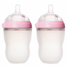 Comotomo 可么多么 粉色婴儿硅胶奶瓶 250ml 2只装