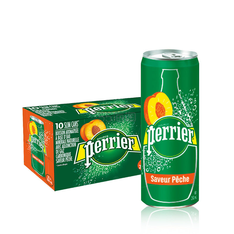 Perrier 巴黎水 桃子味气泡水 250ml*30罐*3件