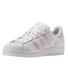 【额外8.5折】adidas Originals 三叶草 Superstar 大童款粉镭射板鞋 US7码