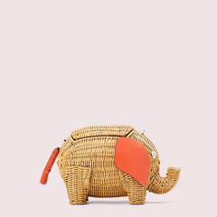【限时*】Kate Spade 英国官网 Tiny Wicker 大象造型编织包