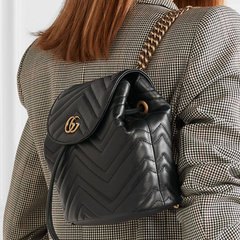 Gucci GG Marmont 绗缝皮革双肩包