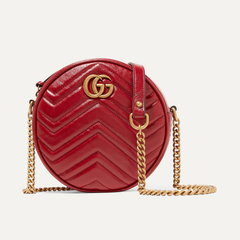 Gucci GG Marmont Circle 绗缝皮革单肩包
