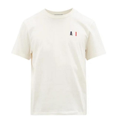 AMI logo刺绣白色T恤衫