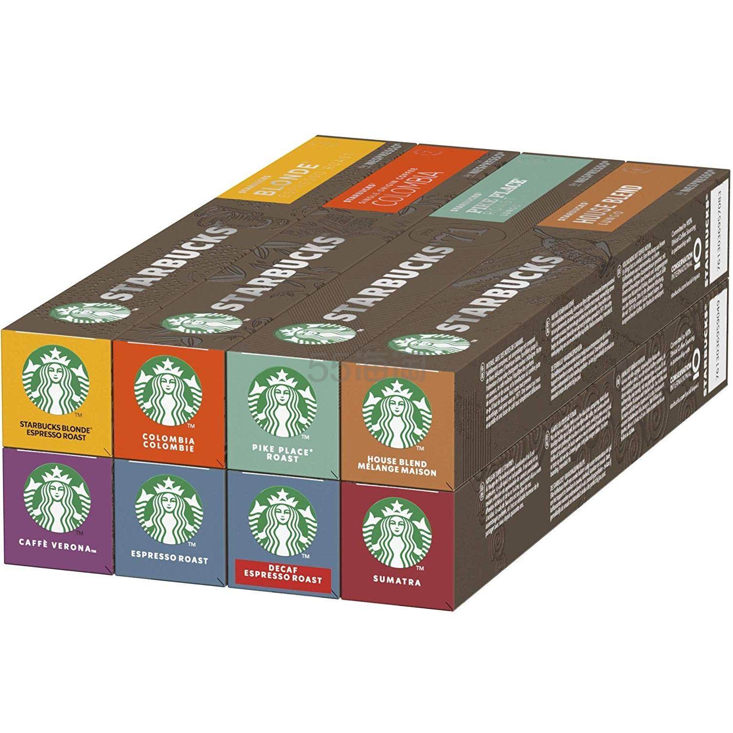 【中亚Prime会员】Starbucks 星巴克 Nespresso 8种口味胶囊咖啡 80粒