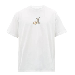 BURBERRY 小鹿图案白色T恤衫