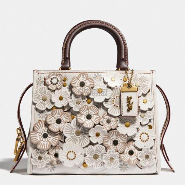 Coach Rogue 25 With Tea Rose 立体花朵包包