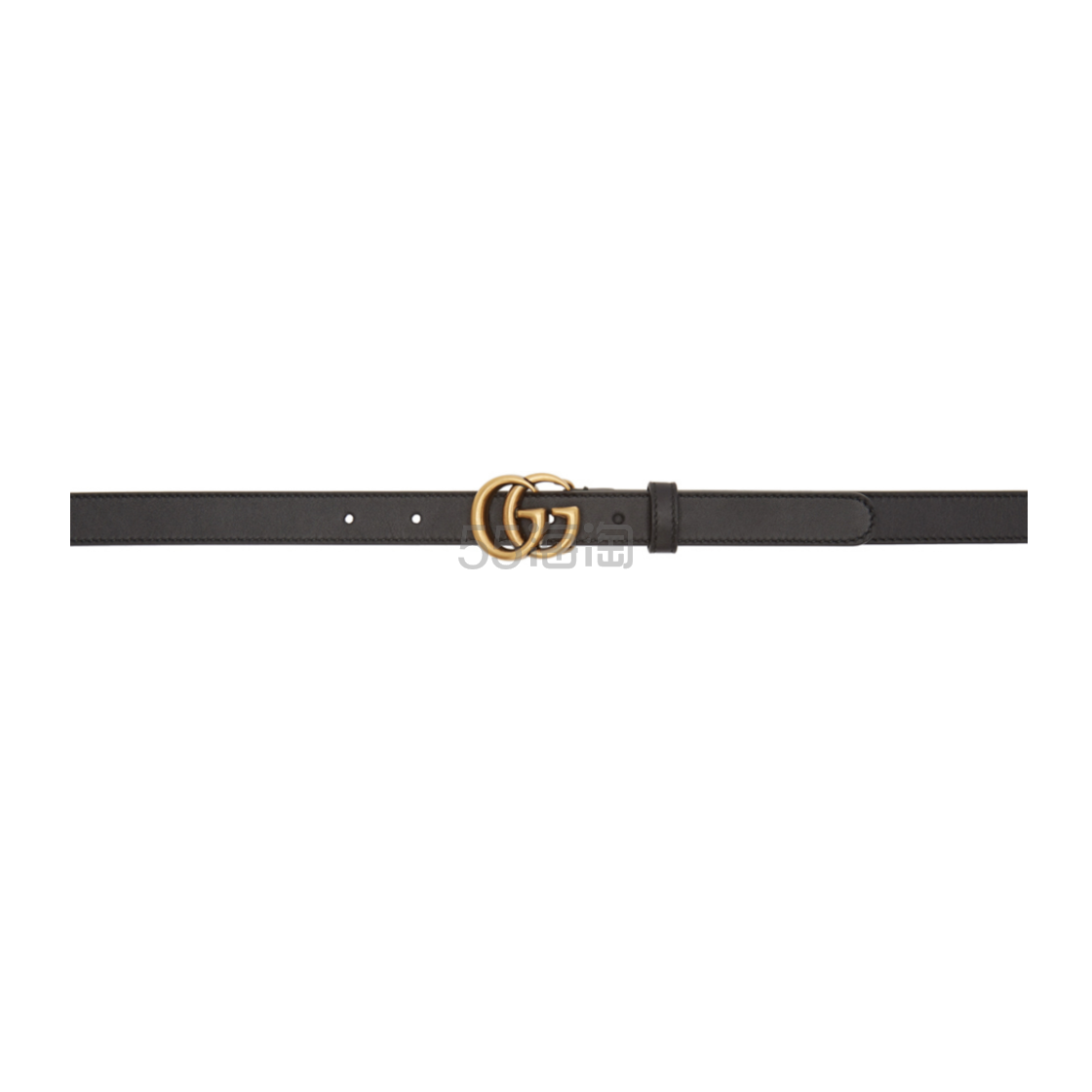 Gucci 古驰 GG Belt 黑色窄版皮带
