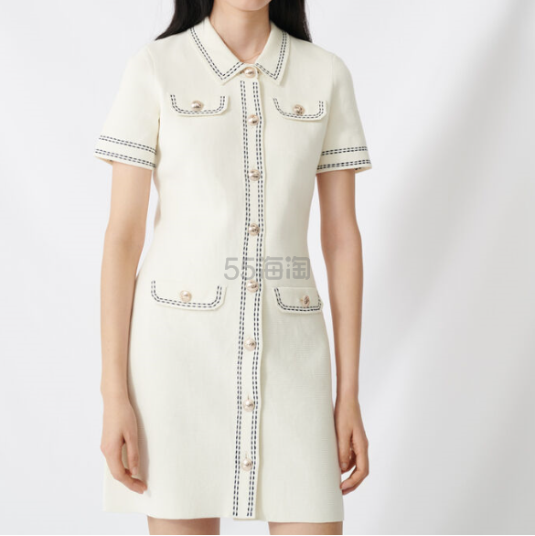 【5.6折】Maje 白色小香风*连衣裙