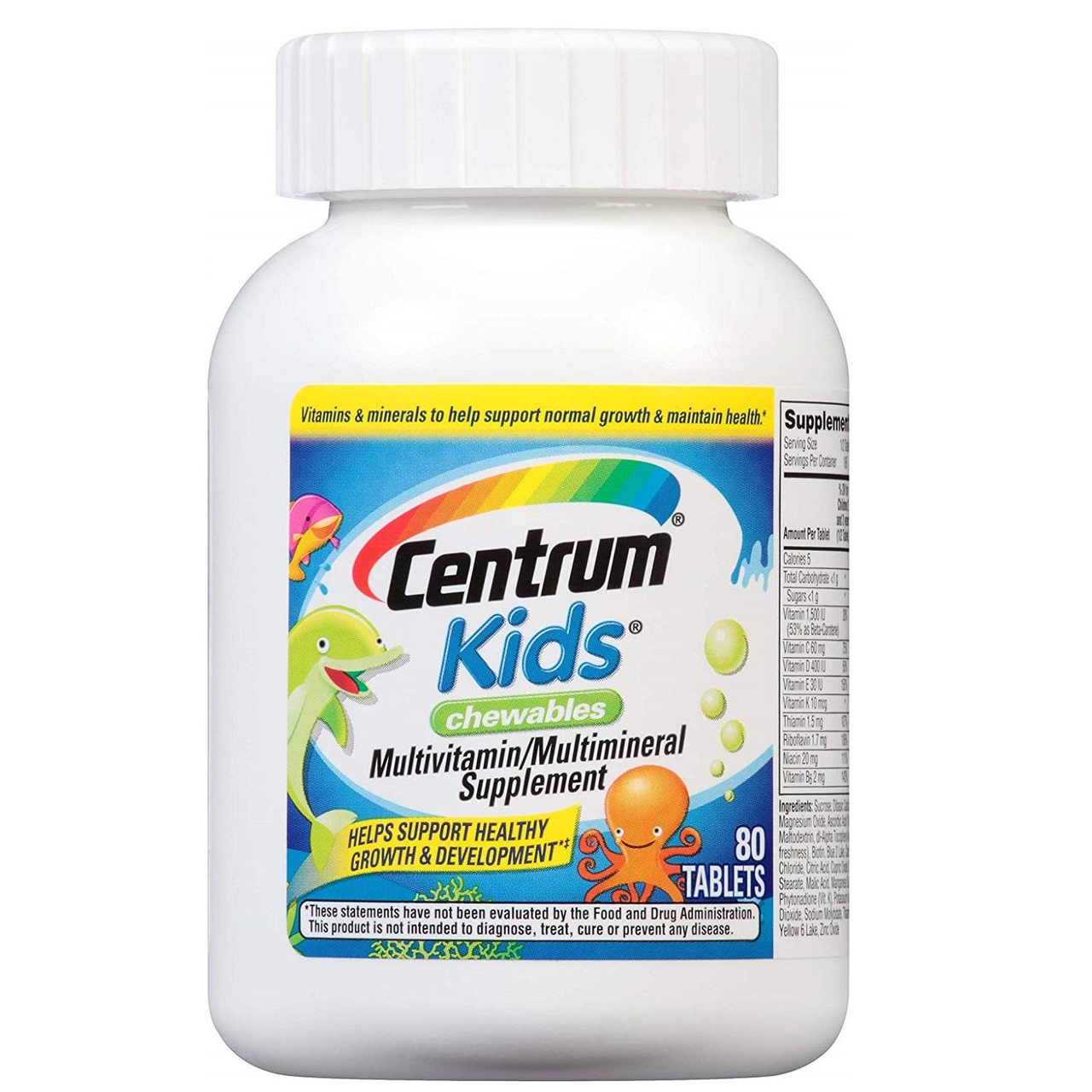 【亚马逊海外购】centrum 善存 青少年儿童多种复合维生素片80粒