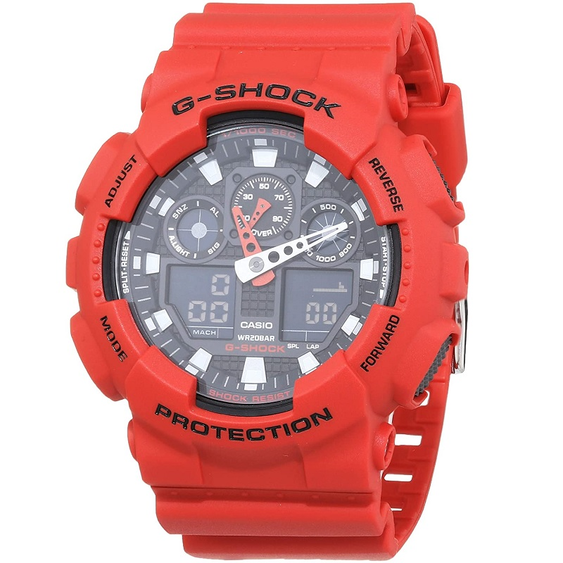 【中亚Prime会员】Casio 卡西欧 G-Shock 系列 男士红色运动腕表 GA-100B-7AER