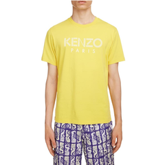 KENZO 男士黄色logo印花T恤衫