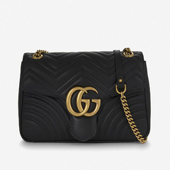 【美国官网7.3折】Gucci GG Marmont 中号皮革单肩包