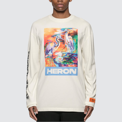 HERON PRESTON HERON BIRDS 苍鹭印花长袖T恤