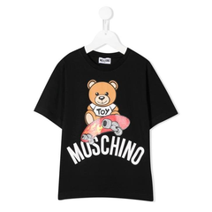 Moschino Kids skater teddy印花圆领T恤