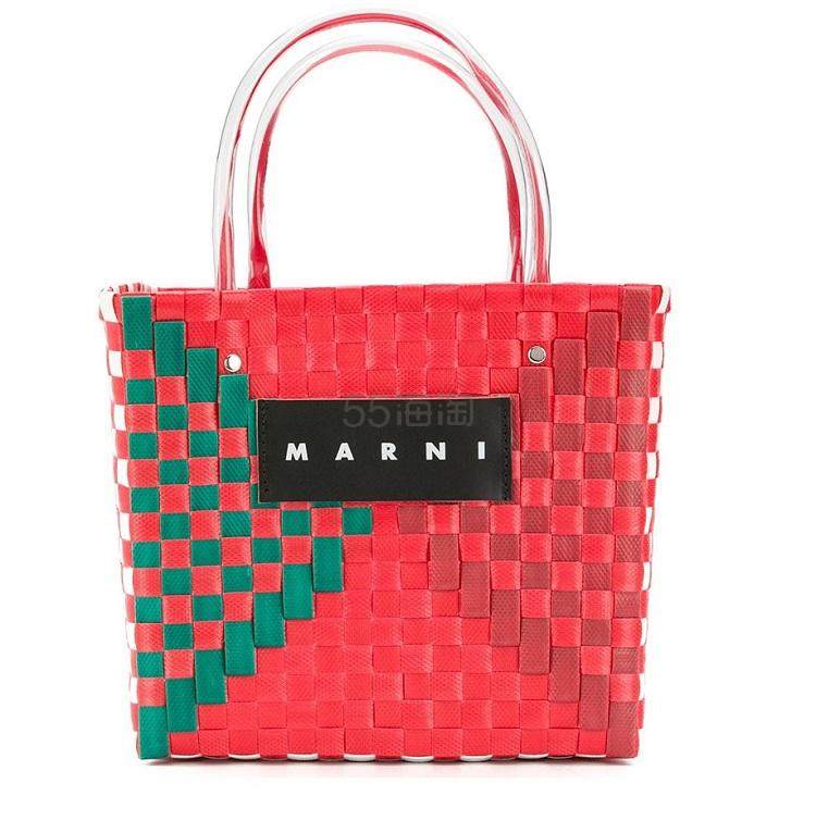 Marni Market 新款红色菜篮子编织包