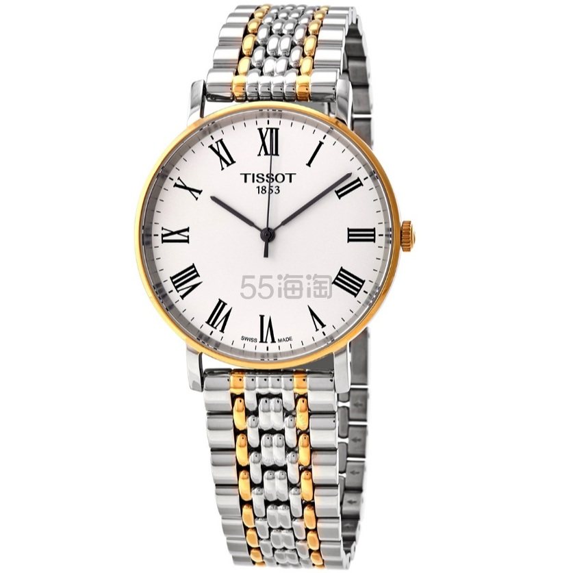 【55专享】Tissot 天梭 Everytime 系列 金银双色气质腕表 T109.410.22.033.00