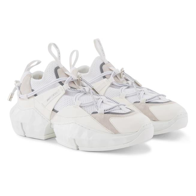 【37/38.5码有货】JIMMY CHOO Diamond 女款白色运动鞋