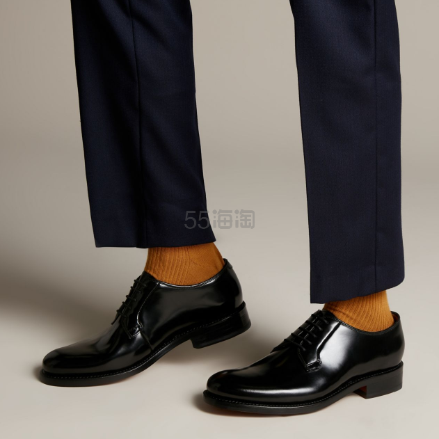 【4折】Clarks 其乐 Rhodes Plain 黑色绑带皮革鞋