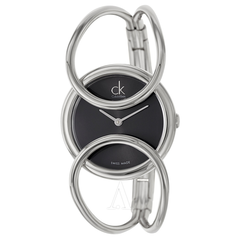 Calvin Klein 卡尔文·克莱因 Inclined 系列 银黑色女士时装腕表 K4C2M111