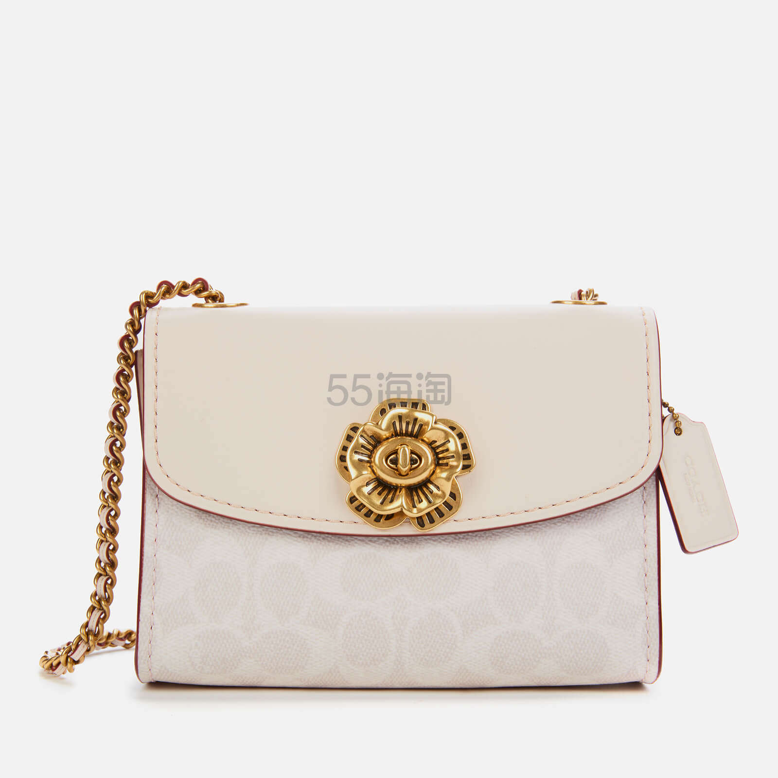 爆款coachparker18白色山茶花包包