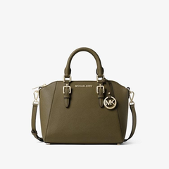 【2.7折】Michael Kors Ciara 橄榄绿中号十字纹手袋