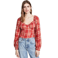 【新客首单*18%】6折！Free People 樱桃*格子上衣