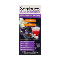 精选惠！Sambucol 黑接骨木莓泡腾片 15片 加强抵抗 防受凉