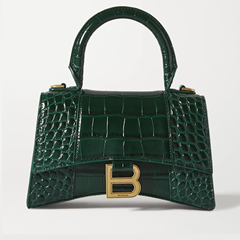 Balenciaga Hourglass XS 仿鳄*纹皮革手提包