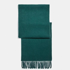 Coach 绿色羊毛羊绒混纺围巾