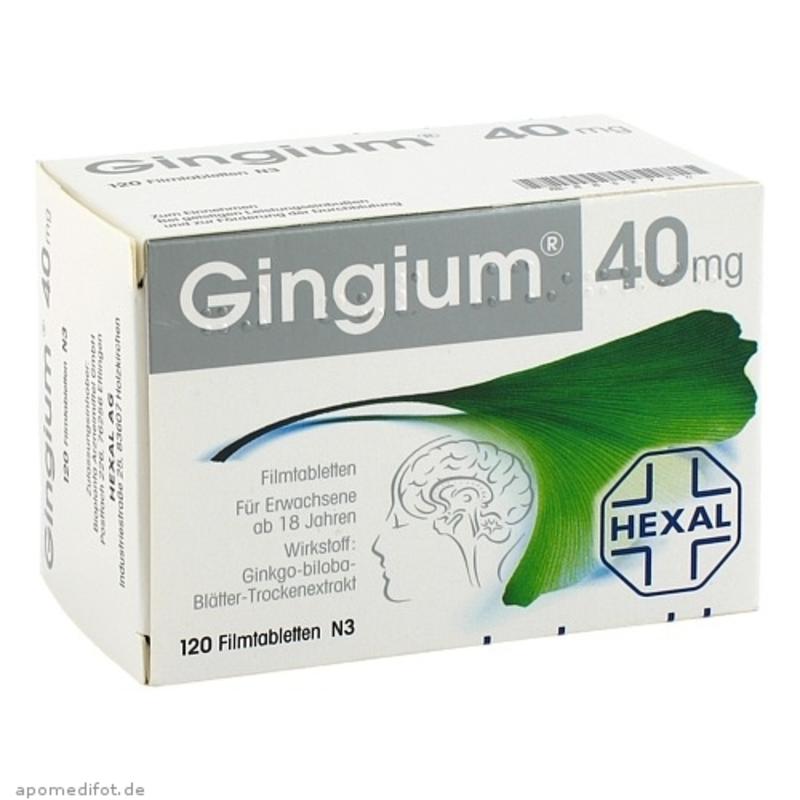 Hexal Gingium 40mg银杏叶片 防记忆力衰退精神不集中耳鸣头晕胶囊 120 片