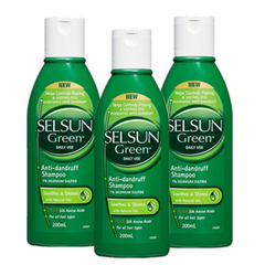 【包邮套装】Selsun 绿色 舒缓去屑洗发水 200ml 3瓶装