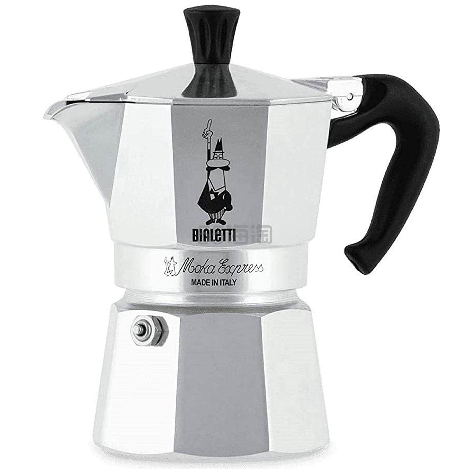 【亚马逊海外购】Bialetti 炉灶面浓咖啡机 银色 4杯容量