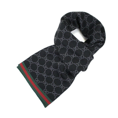 【6.1折】Gucci 古驰GG字母双面织带羊毛围巾