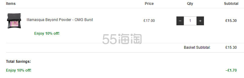 4.5折！Illamasqua 五花肉高光腮红盘 新品OMG Burst