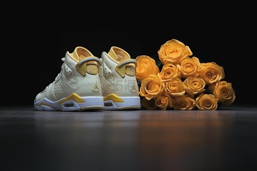 【5姐资讯】乔丹 Air Jordan Retro 6 大童款篮球鞋 花卉黄