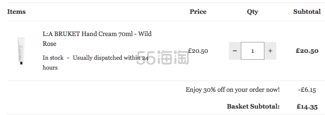 【补货】7折！L:A Bruket Wild Rose 野玫瑰护手霜 70ml