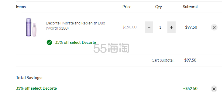 Decorté 黛珂 紫苏水+牛油果乳液套组 价值0