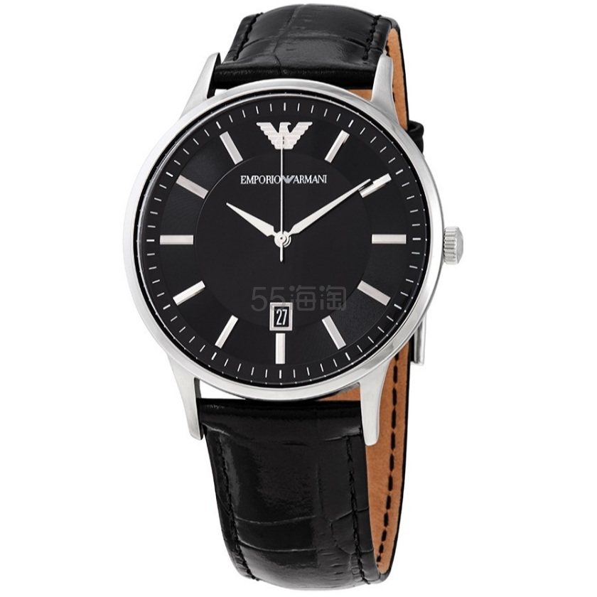 55专享emporioarmani安普里奥阿玛尼renato系列银黑色男士经典腕表ar1