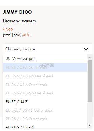 【37/38.5码有货】JIMMY CHOO Diamond 女款白色运动鞋
