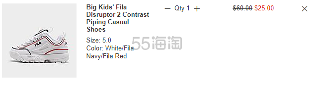 FILA 斐乐 DISRUPTOR 2 CONTRAST PIPING 大童款运动鞋