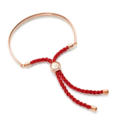 【5折】Monica Vinader Fiji 玫瑰金友谊小红绳手链