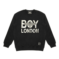 【包邮装】BOY LONDON 伦敦男孩字母大logo 街头嘻哈运动卫衣黑金M