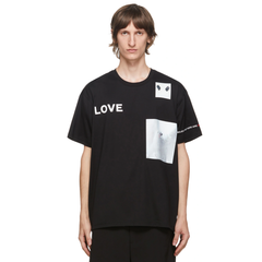 【3.1折】SSENSE官网：BURBERRY 'Love'  黑色印花短袖