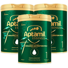 【9折】Aptamil 爱他美 ESSENSIS奇迹绿罐 有机A2婴儿配方奶粉1段 900g 3罐装