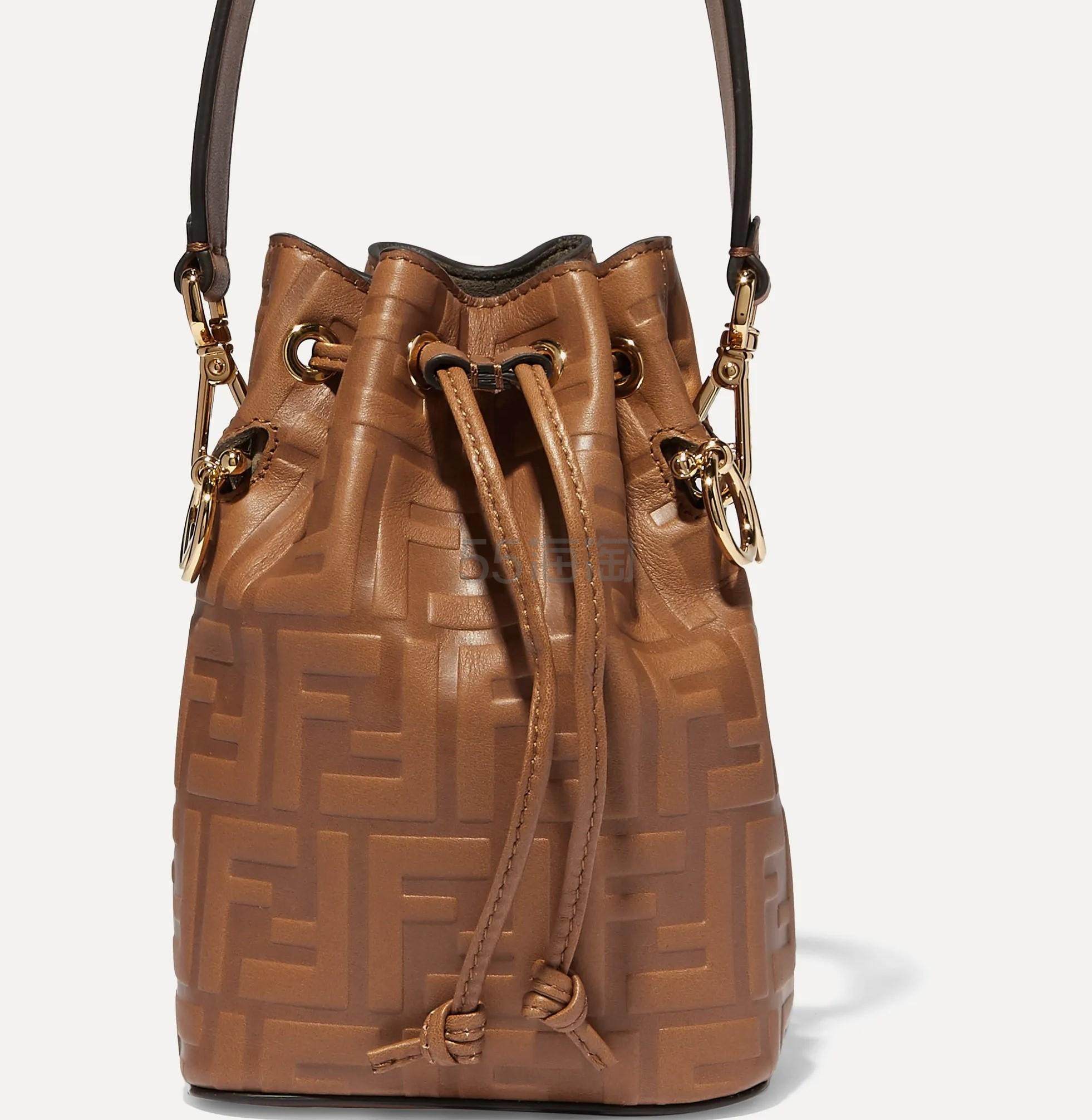 18高返fendi芬迪montrésor压花皮革迷你水桶包